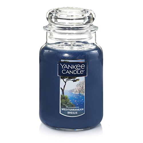 Yankee Candle Großes Glas Mittelmeer-Brise, Paraffinwachs, blau, 4 inches, 113 von Yankee Candle