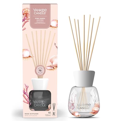 Yankee Candle Signature Diffusor mit Rattanstäbchen | Pink Sands | 100ml | bis zu 10 Wochen Duft | Recycelbare Verpackung | Perfekte Geschenke für Frauen von Yankee Candle