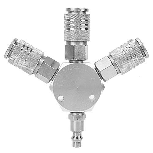 Pneumatischer Anschluss, 3-Wege-Luftschlauchverteiler, Schnellkupplung, Adapter-Verteiler, 1/4 '' F-NPT, schnelle Verbindung, schnelles Entfernen und einfaches Anpassen von Yanmis