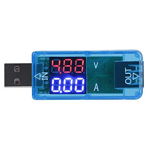 USB-Tester, Multimeter Voltmeter Amperemeter Strommesser USB-Ladegerät USB-Spannungsmesser Kann Geräte mit USB-Stromversorgung messen und ist mit dem Schnellladetest QC2.0/QC3.0 kompatibel(Blau) von Yanmis