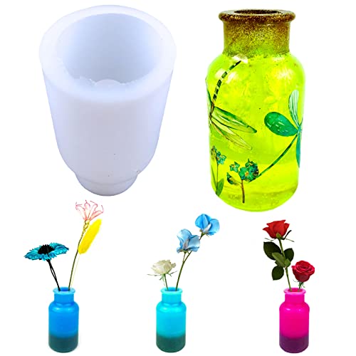 Vase Silicone Mould Silikonformen Epoxidharz Formen Silikon,Epoxy Resin Mould, DIY Vases Resin Moulds, Silikon Vase Formen füR Schimmel Herstellung Make-Up Pinsel Stifthalter Kristallflasche (Stil-2) von Yanmucy