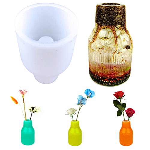 Vase Silicone Mould Silikonformen Epoxidharz Formen Silikon,Epoxy Resin Mould, DIY Vases Resin Moulds, Silikon Vase Formen füR Schimmel Herstellung Make-Up Pinsel Stifthalter Kristallflasche (Stil-3) von Yanmucy