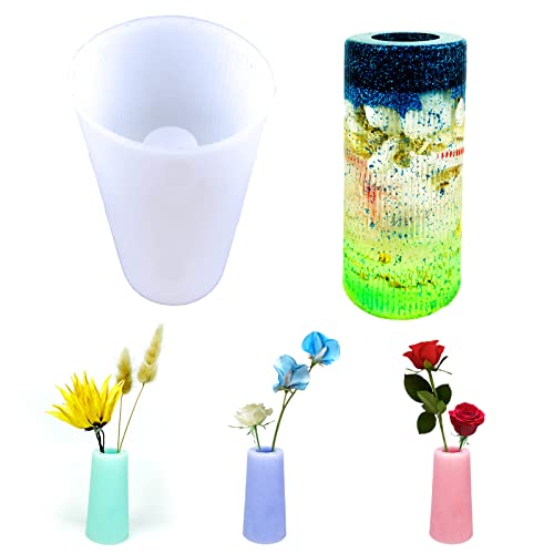 Vase Silicone Mould Silikonformen Epoxidharz Formen Silikon,Epoxy Resin Mould, DIY Vases Resin Moulds, Silikon Vase Formen füR Schimmel Herstellung Make-Up Pinsel Stifthalter Kristallflasche (Stil-4) von Yanmucy