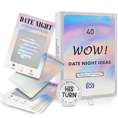 Yanmucy 40 Date Night Rubbelkarten Einzigartige Paare Spiele Datum Nacht Ideen für Sie und Ihn Abenteuer Herausforderung Buch für Romantische Brautpaare Valentinstag Geschenke von Yanmucy