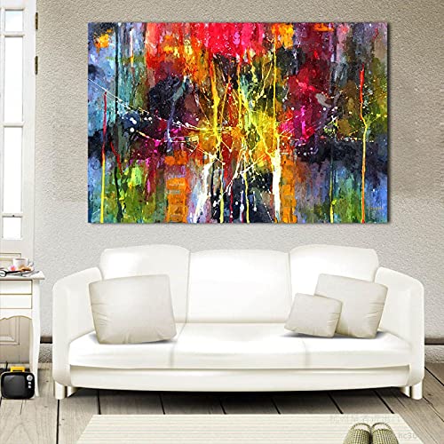 Yanyan Art Wandbilder Leinwand Wandkunst Bilder Kunstdruck Leinwand Abstrakte Malerei Moderne Wandkunst Bild Für Wohnzimmer 80x120cm (32x47in) Ungerahmt von Yanyan Art