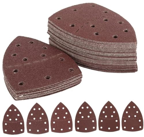 60pcs Mausdetail Schleifblätter Pads 11 Löcher Haken und Schleifenschleifer Sandpapier Sortiert 40/60/80/120/180/240 GRITS, die für Details -Palmschleifer -Werkzeug passen von Yaoliucp