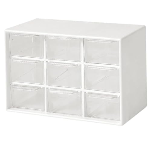 Plastikschubladenlager 9 Schubladen Speicherorganisator, Aufbewahrungsbox mit klaren Schubladen, Kleine Perlen -Organisator -Box -Handwerksorganisatoren und Speicher für Office -Desktop -Veranstalter von Yaoliucp