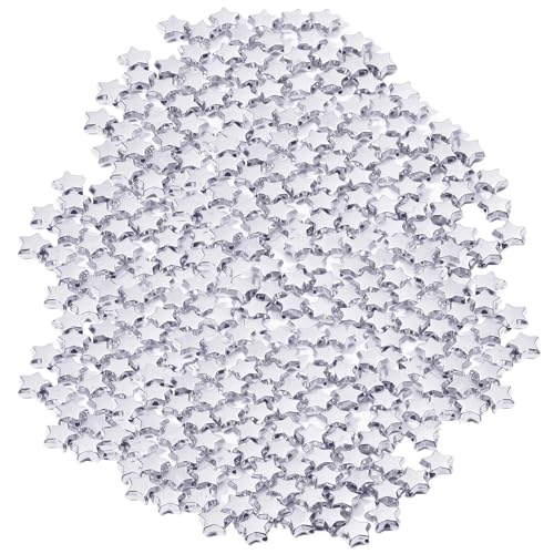 Silbersternperlen | 200pcs Star Spacer Perlen, glänzende reflektierende Sternperlen, Silbersternform Charm Lose Abstandshalter Perlen zur Herstellung von Armbändern, Halsketten, Fußketten, Kunsthandw von Yaoliucp