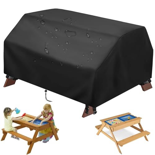 Wassertabelle Abdeckung wasserdichte Sand- und Wassertabelle Abdeckung 40x40x20 '' Outdoor -Kleinkind -Picknicktischabdeckung mit Kordelkordel ＆ Beingurt Kinder Wassertischzubehör Abdeckung nur Wasse von Yaoliucp