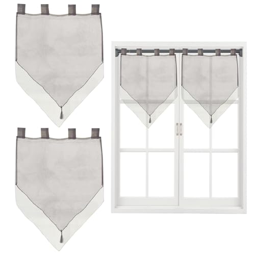 Yaoliucp 2 Panels Bistrovorhänge 24x35in Doppelschicht Kurze Fenstervorhänge mit Quasten und Schleifen für die Küchendekoration zu Hause, Offwhite Yaoliucp 2 Panels Bistrovorhänge 24x35in Doppelschicht Kurze Fenstervorhänge mit Quasten und Schleifen für die Küchendekoration zu Hause, Offwhite von Yaoliucp