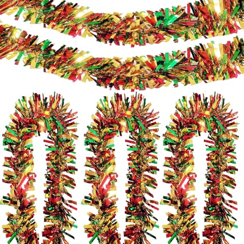 Yaoliucp 5pcs Tinsel Girlande Juneteenth Dekorationen 79 '' Langes Metallic Twist Red Green Golden Girlande hängen Juneteenth Girlande für Schwarze Geschichte Month, Juneteenth Dekorationen von Yaoliucp