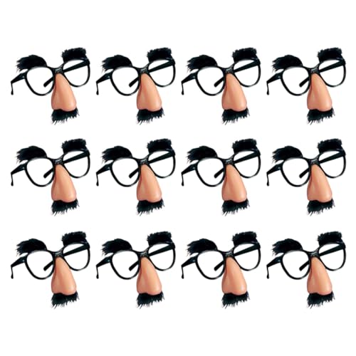 Yaoliucp Halloween lustige Brille für Erwachsene 12pcs 4,72 x 4,33 Zoll niedliche Plastikgläser mit Augenbrauen Schnurrbart Brille für Kinder -Party -Gefälligkeiten, lustige Brille von Yaoliucp