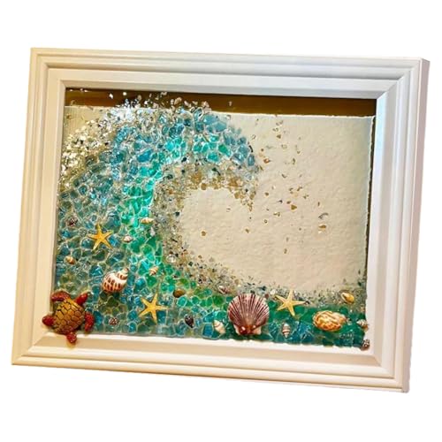 Yaoliucp Sea Glass Art Kit befleckte Seeglas -Kunst -Kit mit Fotorahmen, Mosaic Craft DIY Sea Glass für Handwerksgeschenke, Wohnkultur, Anfänger, Stil 1, Mosaik - von Yaoliucp