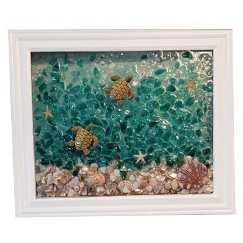 Yaoliucp Sea Glass Art Kits, Sea -Glassharz -Kunst -Kits für Erwachsene, DIY -Mosaikglas -, Mosaik - für Erwachsene Harz Beach Kunstkit für die Heimdekoration, Style 2 von Yaoliucp