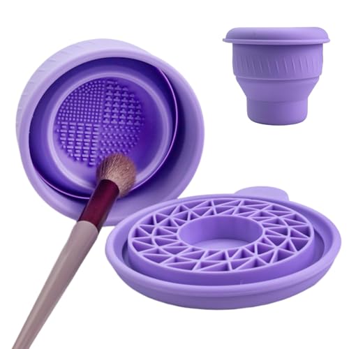 Yapetnck Faltbarer Pinselbecher – faltbarer Silikon-Make-up-Pinselbecher | tragbarer Aquarell-Pinsel-Reinigungsbecher, Outdoor-Bürsten-Reinigungsbecher von Yapetnck