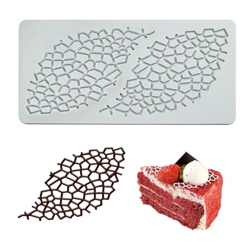 YapitHome Prägung Silikon-Spitze-Matte,Fischreihengitter Fondant Formen Silikon,Kuchen Prägung Matte Fondant fürKuchendekoration,Süßigkeiten,Harz,Seife,Basteln,Küche(2 Löcher) von YapitHome