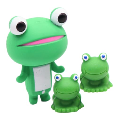 3st Puppenhaus Winzige Frösche Frosch-kuchenaufsatz DIY-Terrarium-bastelarbeiten Charakterspielzeug Miniaturtiere Feengärten Miniaturfrösche Kleine Frösche Glas 3D Harz Figur von Yardenfun