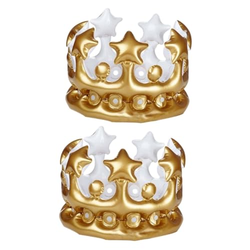 Yardenfun 2st Aufblasbare Krone Aufblasbarer Geburtstag Abschlussball Requisiten Aufblasbare Tiara Partei Aufblasbar Aufblasbare Königskrone König Partyhut Erwachsenes Babykostüm Kronen Pvc von Yardenfun