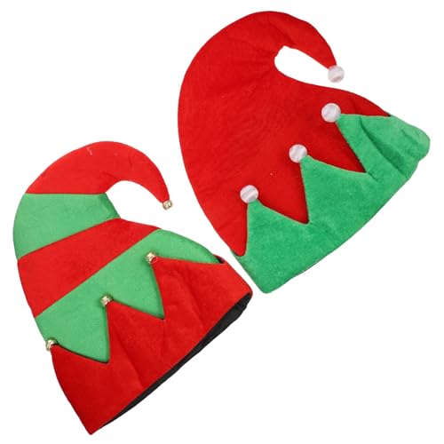 Yardenfun 2st Weihnachtselfenmütze Partyhüte Hüte Für Kinder Elfenmützen Aus Filz Pullover Weihnachtself Mütze Hässliche Elfenmütze Neuheit Elfenmütze Damen Hüte Krippendekoration Stoff von Yardenfun