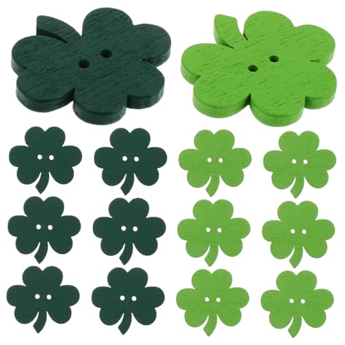 Yardenfun 50 Stück St Patrick'S Day Knöpfe Aus Holz Kleeblatt Abzeichen Blätter Knöpfe Für DIY Bastelarbeiten Nähprojekte Feiern von Yardenfun