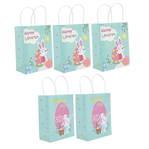 Yardenfun Dekorative Geschenktüten zu Ostern Party-Geschenktüten für Jungen und Mädchen Geburtstag 5 Stück Bedruckte Papiertüten für Osterverpackungen von Yardenfun