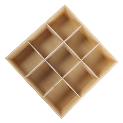 Yardenfun Eleganter Schmuck-Organizer aus Holz mit 9 Fächern Aufbewahrungsbox für Kosmetik Schmuckschatulle aus Holz für den Schreibtisch oder die Frisierkommode von Yardenfun