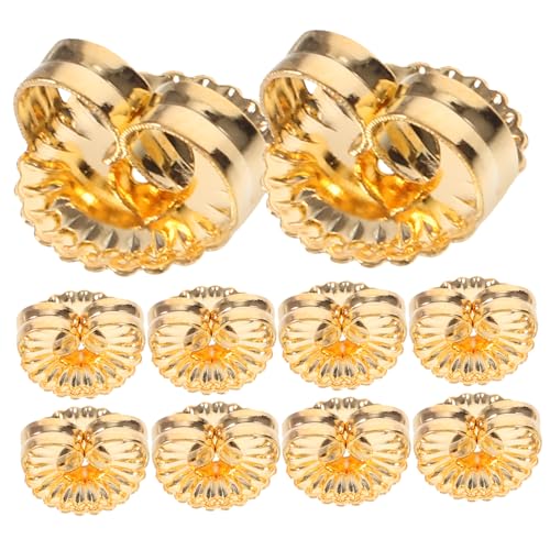 Yardenfun Sicherer Piercing Ohrring Verschlüsse Blumenförmige Ohrring Verschlüsse Frauen Ohrring Stopper Schmuck Ohrring Verschluss Ersatzteile Zubehör Golden von Yardenfun