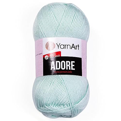 1 Knäuel YarnArt Adore, Antipilling-Garn, 100% Antipilling Acryl, 100 g (3,5 oz), 280 m (306 yd), 3: Light-DK, Babygrün - 358 von Yarn Art