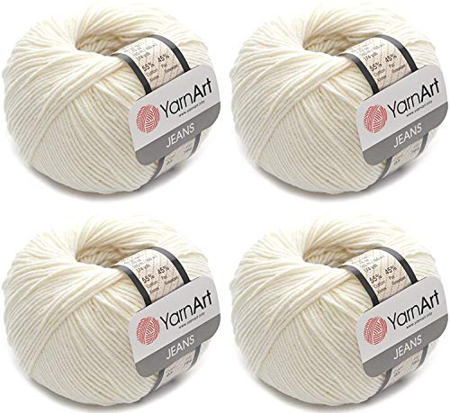 4 Knäuel 55% Baumwolle 45% Acryl YarnArt Jeans-Garn, 200 g von YarnArt