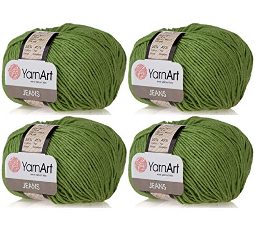 4 Knäuel 55% Baumwolle 45% Acryl YarnArt Jeans Garn 200 g 600 Yds Farbe (69) von YarnArt