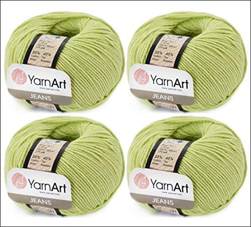 4 Knäuel 55 % Baumwolle 45 % Acryl YarnArt Jeans Garn 200 g von Yarn Art