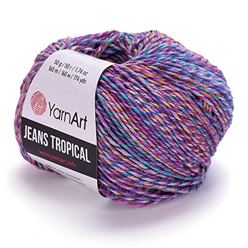 55 % Baumwolle, 45 % Pac YarnArt Jeans Tropical Multicolor Sport Garn 1 Knäuel 50 g 174 Yds (622) von Yarn Art