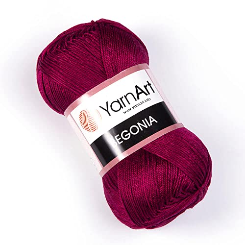 Yarn Art Begonia-Garn, 100 % Baumwolle, reines weiches Baumwollgarn, zum Stricken von Häkeln und Amigurumi, verschiedene Pastell- und glänzende Farben, Babygarn, 50 g / 169 m (0112) von Yarn Art