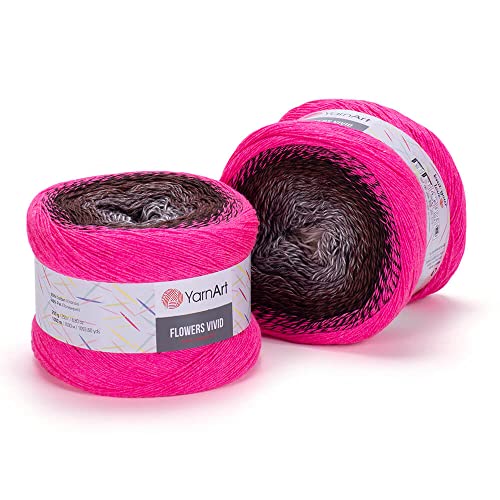 Yarn Art Flowers Vivid Garn, 250 g, 1094 m, 55 % Baumwolle, 45 % Acryl, mehrfarbige Baumwolle, feines Garn, Regenbogen-Häkelgarn, Frühling Sommer (501) von Yarn Art