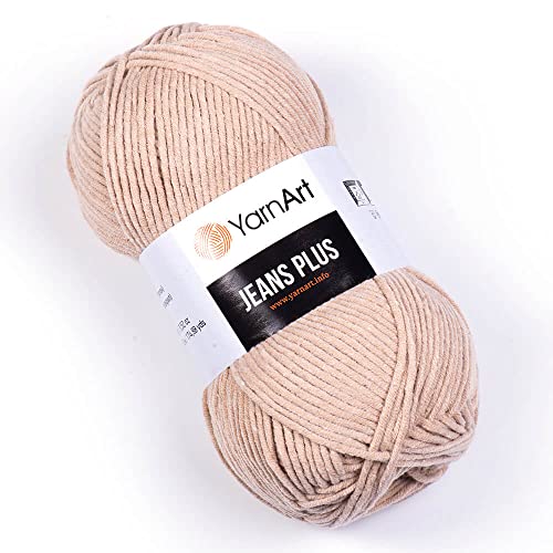 YarnArt Jeans Plus Garn, Baumwollmischgarn, Stricken und Häkeln, weiches Babygarn, 55 % Baumwolle, 45 % Acryl, 100 g, 160 m, Garngewicht: 4, (1 Knäuel) (87) von Yarn Art