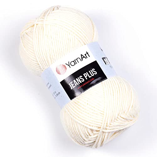 Yarn Art Jeans Plus Garn, 55% Baumwolle, 45% Polyacryl, 100 g, 160 m, Garngewicht 4: Kammgarn (3) von Yarn Art