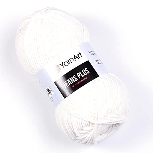 Yarn Art Jeans Plus Garn, 55 % Baumwolle, 45 % Polyacryl, 100 g, 160 m, Garngewicht 4: Kammgarn (1) von Yarn Art