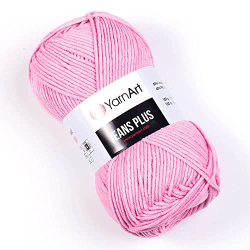 Yarn Art Jeans Plus Garn, 55 % Baumwolle, 45 % Polyacryl, 100 g, 160 m, Garngewicht 4: Kammgarn, 36 von Yarn Art