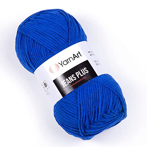 Yarn Art Jeans Plus Garn, 55 % Baumwolle, 45 % Polyacryl, 100 g, 160 m, Garngewicht 4: Kammgarn, 47 von Yarn Art