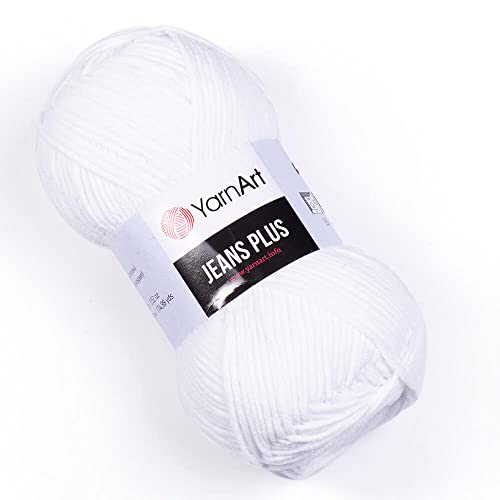 Yarn Art Jeans Plus Garn, 55 % Baumwolle, 45 % Polyacryl, 100 g, 160 m, Garngewicht 4: Kammgarn, 62 von Yarn Art