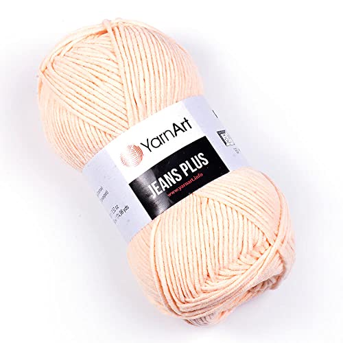 YarnArt Jeans Plus Garn, Baumwollmischgarn, Stricken und Häkeln, weiches Babygarn, 55 % Baumwolle, 45 % Acryl, 100 g, 160 m, Garngewicht: 4, (1 Knäuel) (73) von Yarn Art