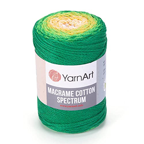 Yarn Art Makramee-Makramee-Seil, Baumwolle, 250 g, 250 m, 80 % Baumwolle, mehrfarbiges Makramee-Garn, Gewicht Kammgarn, Aran (4) (1313) von Yarn Art