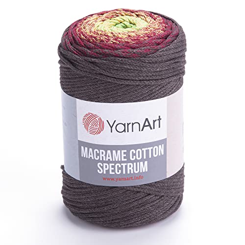 Yarn Art Makramee-Makramee-Seil, Baumwolle, 250 g, 250 m, 80 % Baumwolle, mehrfarbiges Makramee-Garn, Gewicht Kammgarn, Aran (4) (1305) von Yarn Art