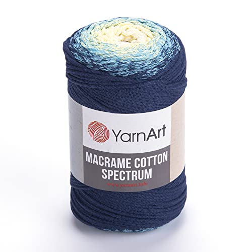 Yarn Art Makramee-Makramee-Seil, Baumwolle, 250 g, 250 m, 80 % Baumwolle, mehrfarbiges Makramee-Garn, Gewicht Kammgarn, Aran (4) (1328) von Yarn Art