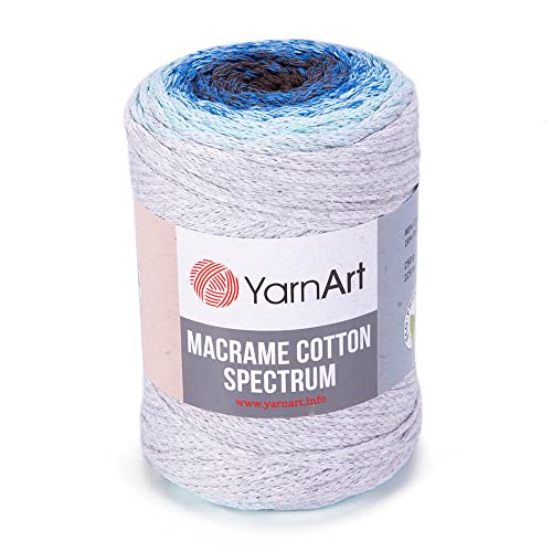 Yarn Art YarnArt Makramee-Baumwoll-Spektrum, Makramee-Schnur, 250 g, 246 m, 80% Baumwolle, Makramee-Seil, mehrfarbig, Makramee-Garn, Gewicht Kammgarn – Aran(4) (1304) von Yarn Art