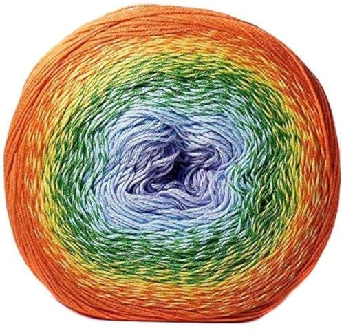 YarnArt Blumen Garn 55% Baumwolle 45% Acryl 250gr 1094yds Mehrfarbig Baumwollgarn Regenbogen Häkelgarn Frühling Sommer 2 Sportgarn (255) von Yarn Art