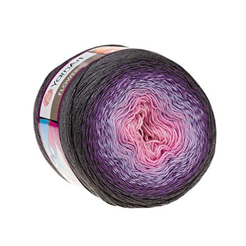 YarnArt Blumengarn, 55 % Baumwolle, 45 % Acryl, 250 g, 1094 m, mehrfarbiges Baumwollgarn, Regenbogen-Häkelgarn, Frühling, Sommer 2 Sportgarn (276) von Yarn Art