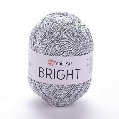 YarnArt Helles, metallisch glänzendes Garn – ideal für Sommerblusen, Schals, Taschen, Hüte und Schnürarbeiten – strapazierfähige Polyamid-Mischung mit seidig glatter Textur für einfaches Stricken und von Yarn Art