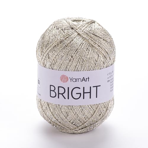 YarnArt Helles, metallisch glänzendes Garn – ideal für Sommerblusen, Schals, Taschen, Hüte und Schnürarbeiten – strapazierfähige Polyamid-Mischung mit seidig glatter Textur für einfaches Stricken und von Yarn Art