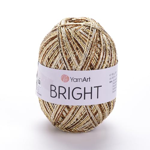 YarnArt Helles, metallisch glänzendes Garn – ideal für Sommerblusen, Schals, Taschen, Hüte und Schnürarbeiten – strapazierfähige Polyamid-Mischung mit seidig glatter Textur für einfaches Stricken und von Yarn Art